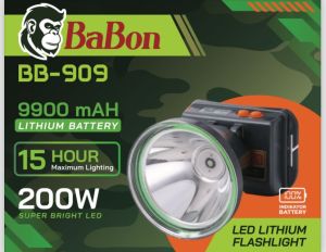 PRODUK BARU Senter Kepala BaBon BB-909  200Watt Super LED / LITHIUM BATTERY senter Kepala LEBIH TERANG BB-909 200Watt Menyelam Hingga 20Meter Super Terang Cahaya Putih Jarak Sorot Jauh dan Tahan 15jam COD