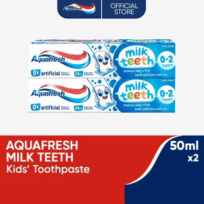Aquafresh Milk Teeth Kids Toothpaste 0-2 Years Old 50ml Twin Pack