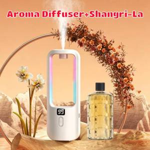 【Local Stock】Automatic Aroma Diffuser Rechargeable Humidifier with Digital Display & Color Light Wall Mount Timed Air Freshener Hotel Hilton Shangri-La Scent Essential Oil Spray Pet Safe Fragrance Machine for Home Office Bathroom