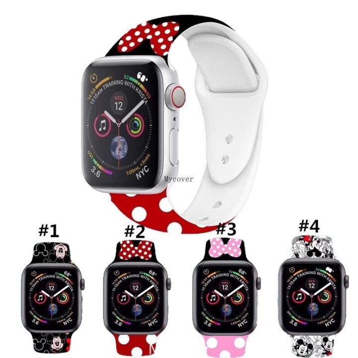 Dây đeo silicon mềm họa tiết hoạt hình Mickey cho đồng hồ thông