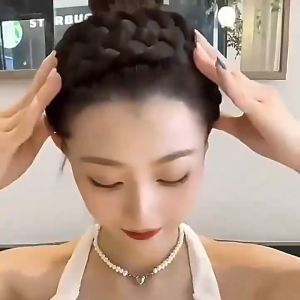 Korean Wide-brimmed Wig Braid Headband Fishbone Twist Hairband Headwear for Women Girls Headband Wig
