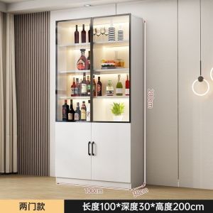 UrbanSpace SG- For Home Use Glass Door Dustproof And Moistureproof Living Wine Wall-Mounted Display Cabinet Dining Room Sideboar