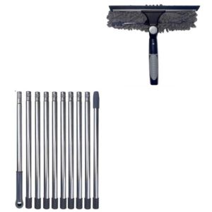 HRTHR Làm sạch bụi Cây chổi lau cửa sổ Giặt 2 trong 1 Cây lau nhà dài Bộ dụng cụ rửa cửa sổ Đa chức năng Máy hút bụi Máy hút bụi trần Dành cho gương trong nhà và ngoài trời