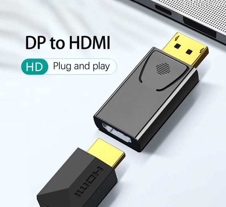 DP to HDMI Adapter 4K 30Hz DP Male to HDMI Female Video Audio Converter ...