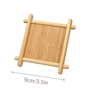 1/4Pcs Bamboo Teacup Coasters Mug Cup Square Mats Table Heat Insulated Pads for Kung Fu Tea Coffee Snack Kitchen Accessories