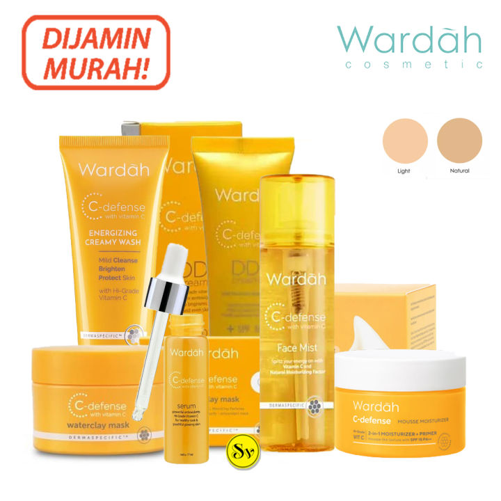 Paket Wardah C Defense Skincare Lengkap  Untuk Semua Jenis Kulit Sehat Mencerahkan Putih Glowing