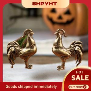 SHPYHT 1 Piece mặt trời Rooster Home Tabletop trà Pet trang trí Brass Retro Zodiac Rooster trang trí cho văn phòng nhà Quà Tặng