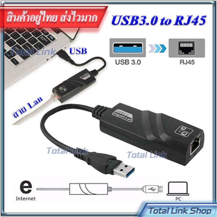 ⚙️ USB แทน LAN ⚙️ USB 3.0. to LAN (RJ45) Ethernet Lan 10/100/1000 Mbps ...