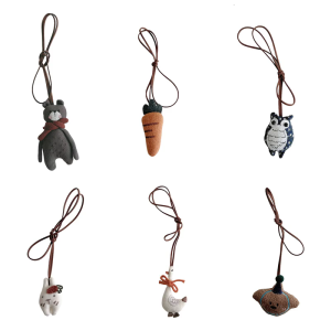 Sweet Cartoon Pendant Necklace Hanging Pendant For Little Girls Fashionable Sweater And Bag Charm Accessories