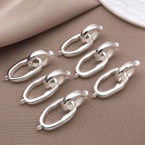 MAYIT 3pcs Copper Jewelry Connector Buckle Gold Plated DIY Necklace Connecting Buckle Thicken Irregular Oval Necklace Clasp Jewelry Making