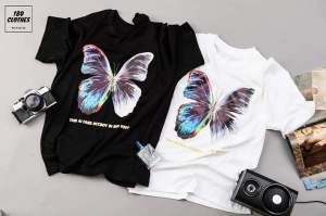 [HCM]Áo Thun Nam Nữ Form Rộng In Hình CÁNH BƯỚM BUTTERFLY độc đẹp Vải Dày Mịn Thiết Kế Thời Trang Đường May Sắc Sảo