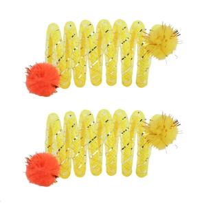 2Pcs Flexible Coils Spring Cats Toy with Plush Ball Bright Colored Capture Attention for Active Pet Friend Family Gift