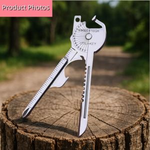 Multifunctional Keychain Tool 8 in 1 Mini portable Tool Can Be Used To open Bottle CapsTighten screwsAngle Measurement
