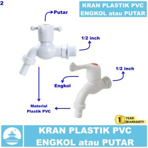 Kran Air Engkol Plastik PVC 1/2 inch Tembok Keran Taman Kamar Mandi Wastafel Mesin Cuci Cebol