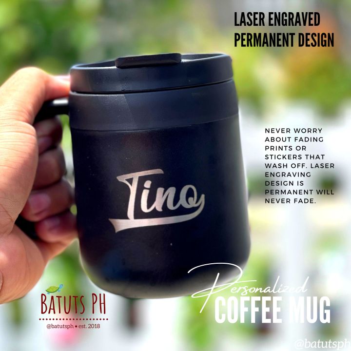 BatutsPh - Personalized Coffee Mug - Coffee Cup 350 ML - Laser Engrave  Personalized with Name and Logo - Custom Mugs Gifts for Boss