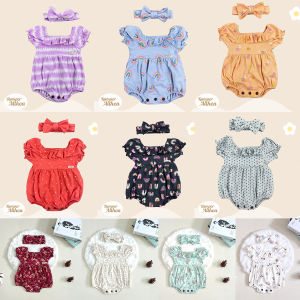 Romper Althea Jumper Anak Bayi Perempuan Free Headband 0-12 Bulan Maybee Oneset