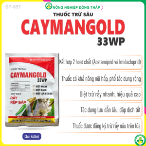 Thuốc Trừ Sâu CAYMANGOLD 33WP – Diệt Nhanh Diệt Mạnh Hiệu Lực Kéo Dài – Quét Sạch: Rầy Rệp Sáp (Gói 100g)