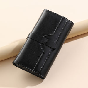【Genuine Cowhide Leather】CHANPINCL Brand Womens Long Wallet Luxury Zipper Coin Pocket Mobile Phone Buckle Multiple Card Slots Multi-Functional Vintage Female Purse Fashion Hot Sale Large Capacity