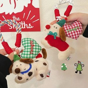 【Bestmix】พวงกุญแจ จี้กระเป๋า ตุ๊กตาการ์ตูน น่ารัก ของขวัญคริสต์มาส จี้คริสต์มาส ลูกสุนัข