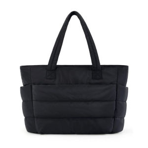 Padded Tote Bag Large Capacity Lightweight Shoulder Bag Multi Pocket Color Shifting Travel Work