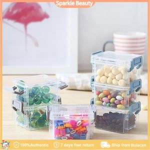 3PCS Transparent Mini Stackable Storage Box with Lid Dust-proof  Cosmetics and Drug Storage Organizer