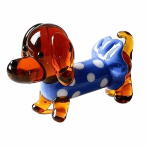 GAOSU Đầy màu sắc Tượng chó dachshund bằng thủy tinh Trong suốt Làm thủ công Chó pha lê thổi thủ công Máy tính để bàn nhỏ Pha lê trong suốt Tượng Chó Con Bằng Thủy Tinh Trang trí nhà cửa