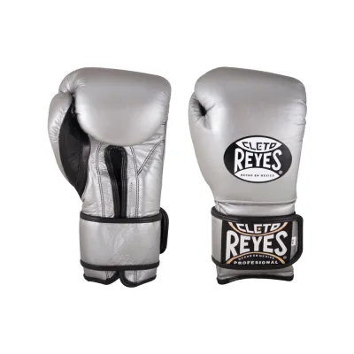 [Official Distributor] Cleto Reyes Professional Velcro Boxing Gloves (Silver)