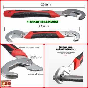 Isi 2pcs Snap And Grip Kunci Inggris Multifungsi Serbaguna Wrench Lengkap Universal Bahan Baja MSV
