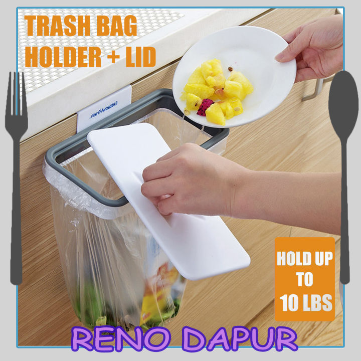 HANGING TRASH BAG HOLDER GARBAGE BAG HOLDER Kitchen Hanging Dustbin ...