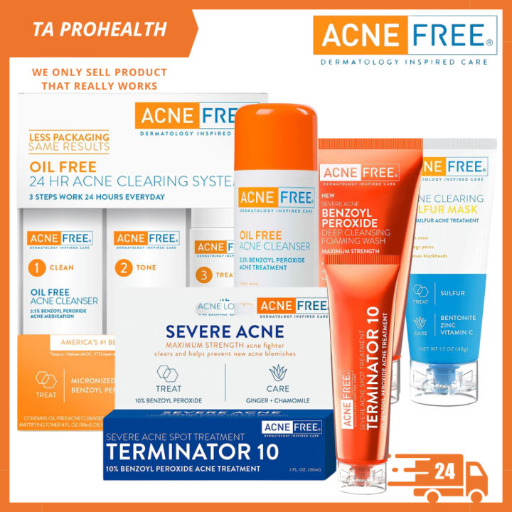AcneFree Terminator 10 / Oil Free Acne Cleanser / Deep Cleansing