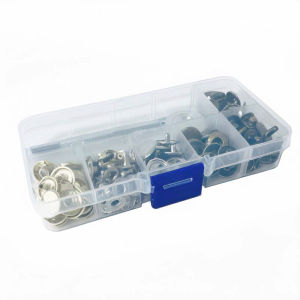 Kancing Jepret Cetet Besi Snap Button Alat Kancing Snap Utk Tas Dompet Pakaian 40pcs