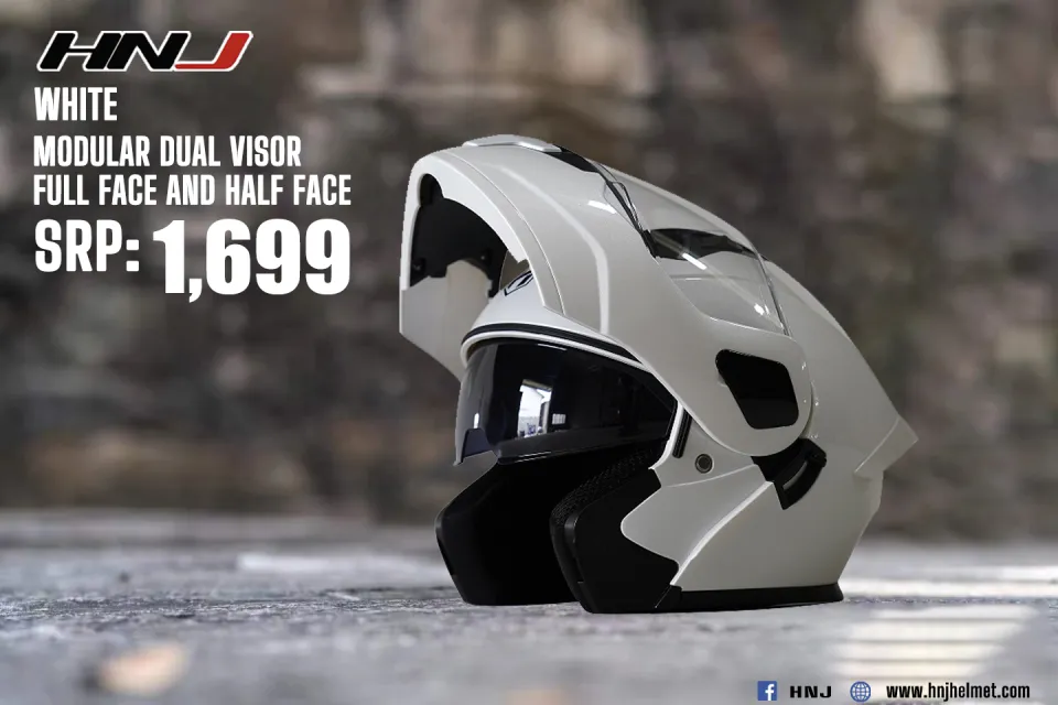 HNJ 937 Motorcycle Helmet Modular With ICC Dual Visors Clear Lens