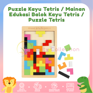 Puzzle Kayu Tetris / Mainan Edukasi Balok Kayu Tetris / Puzzle Tetris