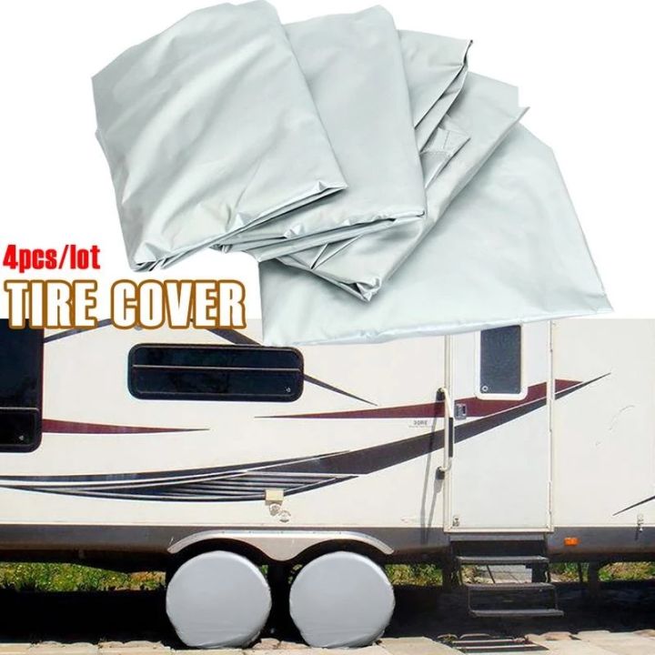 4PCS Universal Wheel Tire Covers Waterproof Dustproof Truck Trailer RV