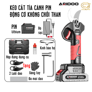 [MỚI] Kéo Cắt Tỉa Cành Dùng Pin ARIDOO 21V - Công suất 650W Lưỡi Dao Hợp Kim SK9 Phủ Teflon Siêu Bền Siêu Sắc Bén Động Cơ Không Chổi Than Màn Hình hiển thị Pin Khởi Động An Toàn Pin Lithium Dung Lượng Cao Sạc Nhanh 1-3 Giờ