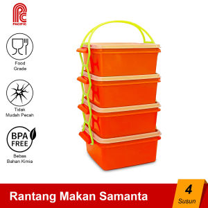 PACIFIC Rantang Samanta Plastik Food Grade 4 Susun Tempat Makan Bekal Lunch Box Serbaguna RANGTANG-SAMANTA
