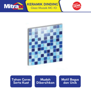 Zehn Keramik Dinding Dapur Glass Mozaik MC-10 30x30 Cm Biru