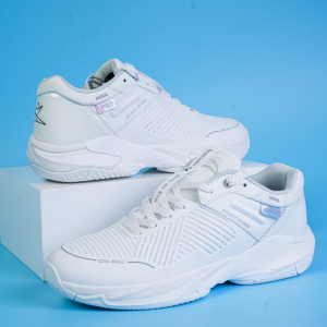 Giày Pickleball BENDU LEO VI màu White đủ size nam nữ nhẹ thoáng khí bảo hành 12 tháng