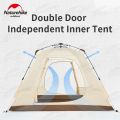 Naturehike ANGO 4 Person Automatic Pole Camping Tent with Front Back Side Awning Canopy Snow Rain Skirt Auto Pop up Camp Waterproof Windproof Family Outdoor Portable Foldable Folding Tent Nature Hike. 