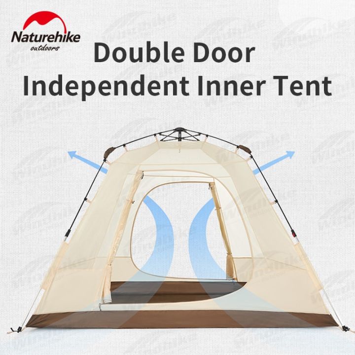 Naturehike%20ANGO%204%20Person%20Automatic%20Pole%20Camping%20Tent%20with%20Front%20Back%20Side%20Awning%20Canopy%20Snow%20Rain%20Skirt%20Auto%20Pop%20up%20Camp%20Waterproof%20Windproof%20Family%20Outdoor%20Portable%20Foldable%20Folding%20Tent%20Nature%20Hike%20-%20Image%204