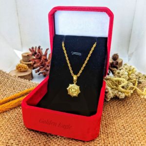 Kalung liontin ongkara | Kalung Bahan Original Titanium | Liontin Bahan Kuningan | Kalung Anti Karat & Tidak Bikin Alergi | Kalung Pria & Wanita
