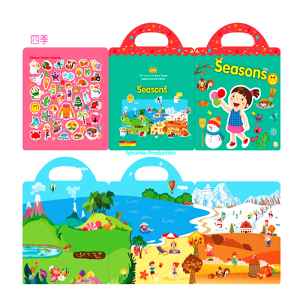 Sticker Book Reusable Sticker Book Montessori Toy Kid Activity Baby Book Buku Sticker Buku Sibuk Buku Kanak Kanak