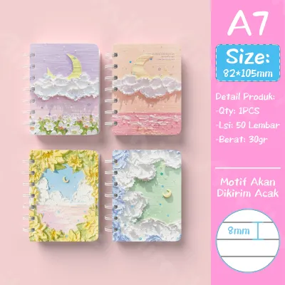 Aimilo Notebook Mini Buku Kecil Catatan Scrapbook Buku Notes Kecil 50 Lembar