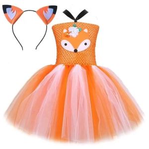 Animal Fox Halloween Costume for Girls Birthday Party Tutu Dress Kids Girl Photoshoot Outfit Children New Years Carnival Clothes2026