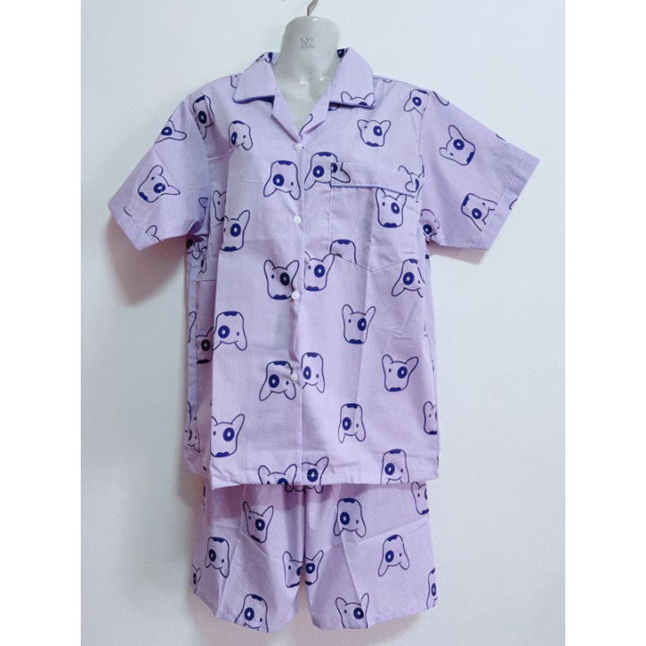 👕ชุดนอนผู้ใหญ่ แขนสั้นขา3-4ส่วน (ขายาว-23นิ้ว) ลายการ์ตูน สนูปปี้ มิกก ...