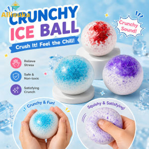 Allieuka Crunchy Squishy Stress Relief Ball Handmade Crushed Ice Squeeze Toy Kawaii Fidget Gift