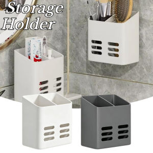 Wall-mounted Non-punch Comb Storage Container Bathroom Makeup Storage Rack Bathroom Accessories
