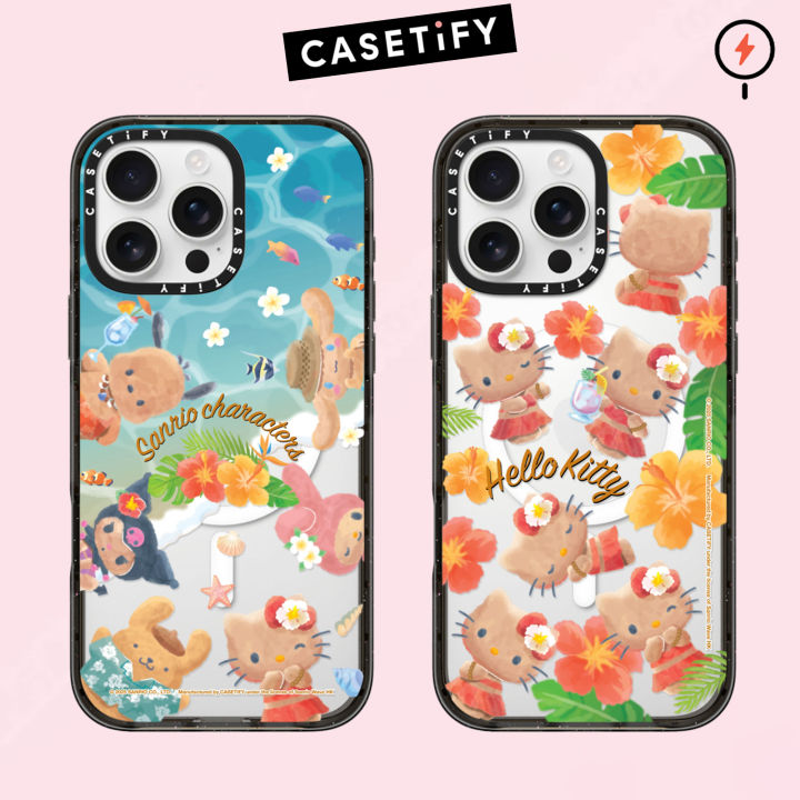 CASETiFY Impact Case For IPhone 16 Pro [Slim / 8.2 Ft. 4X Military Grade Drop Protection/Wireless Charging Compatible] - Nantucket Blue Hydrangeas - Clear Black