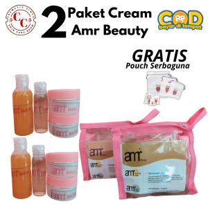 AMR Glow Premium Duo Pack - Paket Skincare Siang Malam untuk Kulit Berminyak & Berjerawat dengan Pouch Gratis