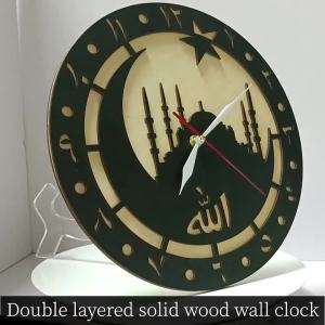 xpkQ Butcher Engraved Wood Wall Clock Kitchen Decor For Dining Room Hot Dog Sausage Chicken Meat Modern Art Wooden Wall Clock 5T9N4